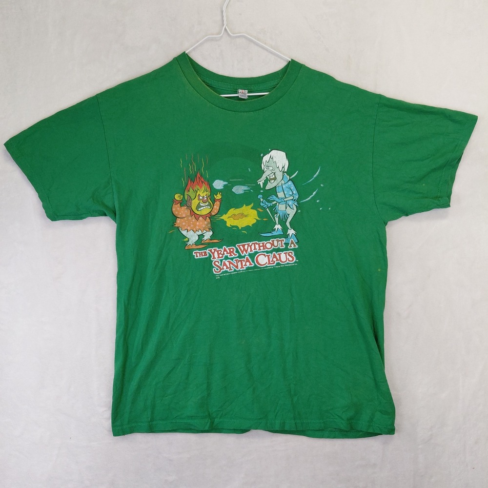 Alstyle The Year Without a Santa Claus Heat Miser Snow Miser Green Shirt Large